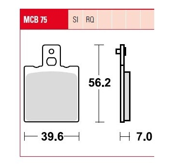 Sada brzdových platničiek kotúčovej brzdy TRW MCB75