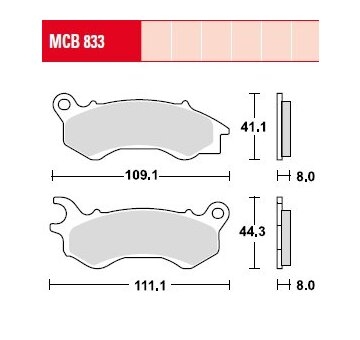 Sada brzdových platničiek kotúčovej brzdy TRW MCB833