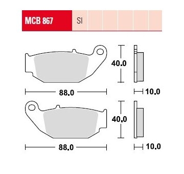 Sada brzdových platničiek kotúčovej brzdy TRW MCB867