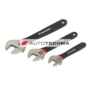 SEALEY Adjustable Wrench Set 3pc Ni-Fe Finish