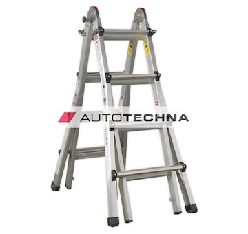 SEALEY Aluminium Telescopic Ladder 4-Way EN 131 Adjustable Height