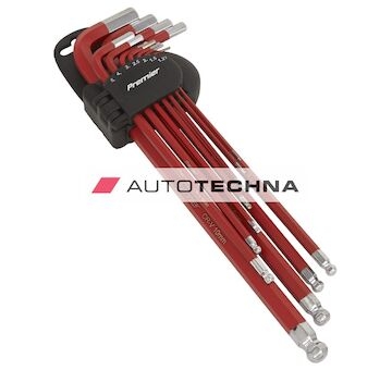 SEALEY Ball-End Hex Key Set 11pc Anti-Slip Extra-Long Metric