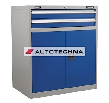 SEALEY Industrial Cabinet 2 Drawer & 1 Shelf Double Locker