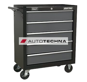 SEALEY Rollcab 5 Drawer with Ball Bearing Runners - Black/Grey