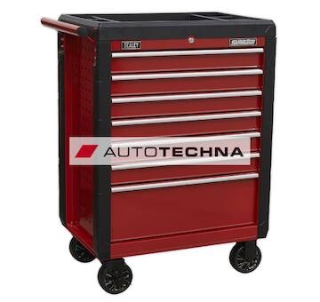 SEALEY Rollcab 7 Drawer with Ball Bearing Slides - Red