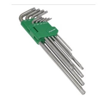 SEALEY Sada TORX kľúčov T10-T50 9ks, extra dlhé, s dierou
