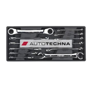 SEALEY Tool Tray with Flare Nut & Ratchet Ring Spanner Set 12pc