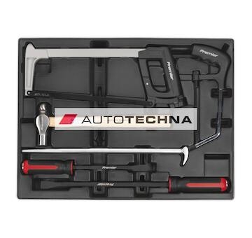 SEALEY Tool Tray with Prybar, Hammer & Hacksaw Set 6pc