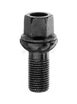 Skrutka kolesa M14 x 1,5 x 27,5 / 51 mm, guľa R13 - podložka, dutá hlava, K17 - čierna BIMECC (Škoda, Seat, VW)