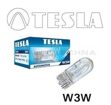 TESLA Žiarovka 24V  W3W  W2 1x9 5d - celosklenená