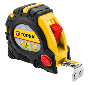 TOPEX Zvinovací meter, ocel 3 m x 19 mm s magnetom