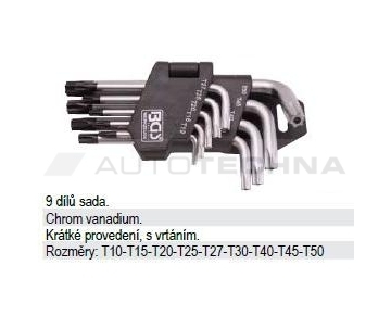 TRIUMF Sada kľúčov TORX 10-50mm 9ks s dierou