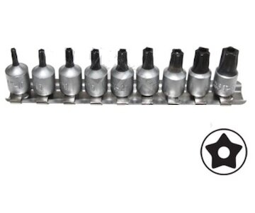 TRIUMF Sada nadstavcov TORX T10-T50 s vŕtaním 9-dielna