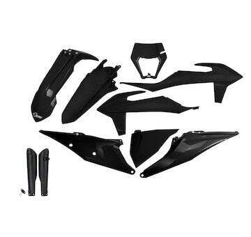 UFO Kompletný plastový KIT KTM EXC 150,250,300/ EXC-F 250,350,450,500 s prednou maskou 2020-2023 čierna