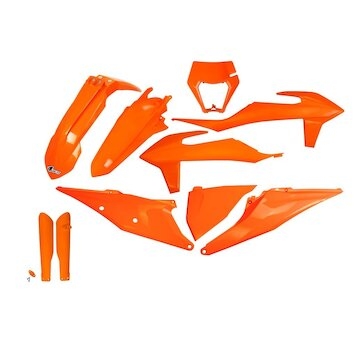 UFO Kompletný plastový KIT KTM EXC 150,250,300/ EXC-F 250,350,450,500 s prednou maskou 2020-2023 oranžová