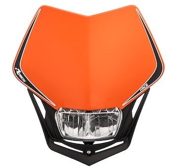 UNI přední maska včetně světla V-Face FULL LED, RTECH (oranžová/černá)