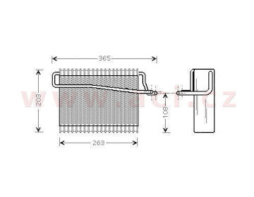 výparník klimatizace (±AUT) [263*177*67]