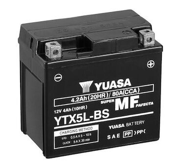 YUASA Motobatéria MF AGM 12V 4Ah 80A (114x71x106mm) 0,24l T5 