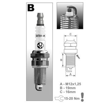 zapalovací svíčka BR12YC-9 řada Super, BRISK - Česká Republika