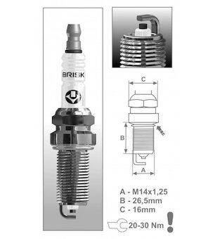 Zapaľovacia sviečka BRISK 1863