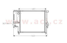 10/91-5/01 chladič 316i (+AUT), 318iS (+AUT), 318Ti (+AUT), 320i/iC, 323i/iC, 325i/iC [440*440*32]