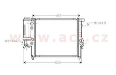 6/88-5/01 chladič 316i (+AUT), 323i/iC (±AUT+AC), 325i/iC (+AUT+AC) [440*440*32]