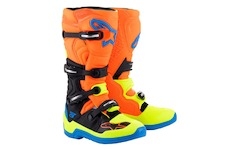 boty TECH 5, ALPINESTARS (oranžová fluo/žlutá fluo/modrá/černá, vel. 49,5)