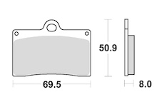 brzdové destičky, BRAKING (semi metalická směs CM66) 2 ks v balení