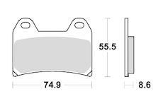 brzdové destičky, BRAKING (semi metalická směs CM66) 2 ks v balení