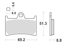 brzdové destičky, BRAKING (semi metalická směs CM66) 2 ks v balení