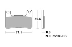 brzdové destičky, BRAKING (semi metalická směs CM66) 2 ks v balení