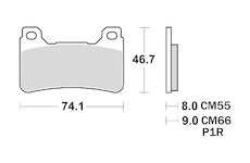 brzdové destičky, BRAKING (semi metalická směs CM66) 2 ks v balení