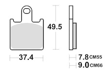 brzdové destičky, BRAKING (semi metalická směs CM66) 2 ks v balení