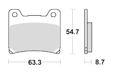 brzdové destičky, BRAKING (semi-metalická směs SM1) 2 ks v balení