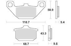 brzdové destičky, BRAKING (semi-metalická směs SM1) 2 ks v balení