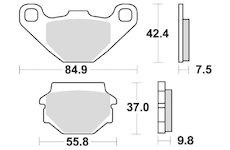 brzdové destičky, BRAKING (semi-metalická směs SM1) 2 ks v balení