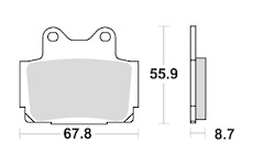 brzdové destičky, BRAKING (semi-metalická směs SM1) 2 ks v balení