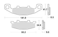 brzdové destičky, BRAKING (semi-metalická směs SM1) 2 ks v balení