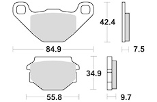 brzdové destičky, BRAKING (semi-metalická směs SM1) 2 ks v balení