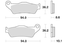 brzdové destičky, BRAKING (semi-metalická směs SM1) 2 ks v balení