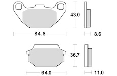 brzdové destičky, BRAKING (semi-metalická směs SM1) 2 ks v balení