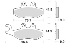 brzdové destičky, BRAKING (semi-metalická směs SM1) 2 ks v balení