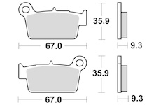 brzdové destičky, BRAKING (semi-metalická směs SM1) 2 ks v balení