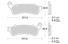 brzdové destičky, BRAKING (semi-metalická směs SM1) 2 ks v balení