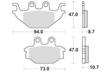 brzdové destičky, BRAKING (semi-metalická směs SM1) 2 ks v balení