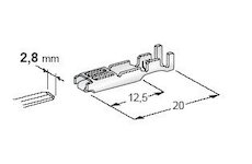 Dutinka plochá s jazýčkom 2,8mm F280 (samica/konektor) pocín. (0,5-1mm)
