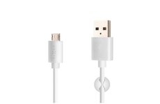 FIXED Kábel datový a nabíjací- konektory USB/ micro USB 1m 12W biely