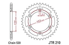 JT Rozeta oceľová JTR210 / Honda,Beta 48 zubová čierna