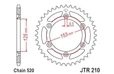 JT Rozeta oceľová JTR210 / Honda,Beta 49 zubová čierna