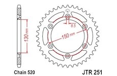 JT Rozeta oceľová JTR251 / Yamaha 50 zubová čierna